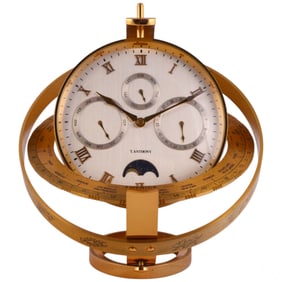 Jean Roulet "Le Locle" World Time Moon Face Clock