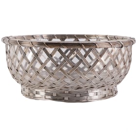 Christofle France Silverplate Woven Basket Server