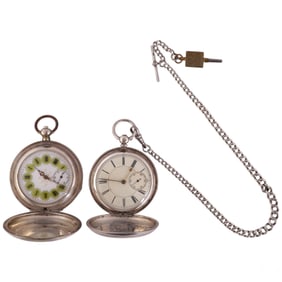 Antique Silver Pocket Watches 2pc ESTATE LOT