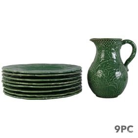 Portugal Pottery 8 Plates Attr. Bordallo Pinheiro