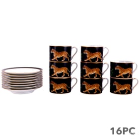 Lynn Chase Jaquar Jungle Porcelain Cup Saucer SET