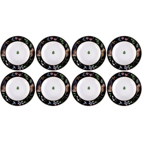 Lynn Chase Jaguar Jungle Porcelain Soup Bowls SET