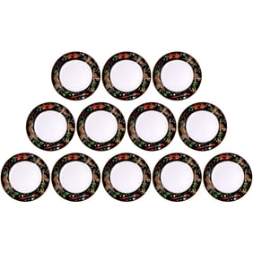 Lynn Chase Jungle Porcelain Dinner Plates 12pc SET