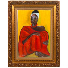 William Tolliver 1951-2000 Woman in Red Painting