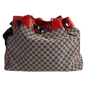 Gucci Positano Monogram Canvas Scarf Tote Handbag