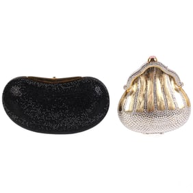 Judith Leiber Swarovski Crystal Minaudier Purse 2p