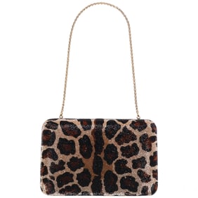 Judith Leiber Leopard Swarovski Crystal Minaudiere