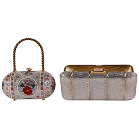 Judith Leiber Finesse La Model Minaudiere Bags 2pc