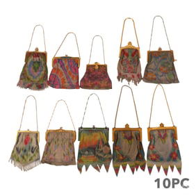 Whiting Davis Art Deco Color Mesh Handbag 10pc LOT