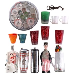 Vintage Novelty Barware & Shot Glasses ESTATE LOT