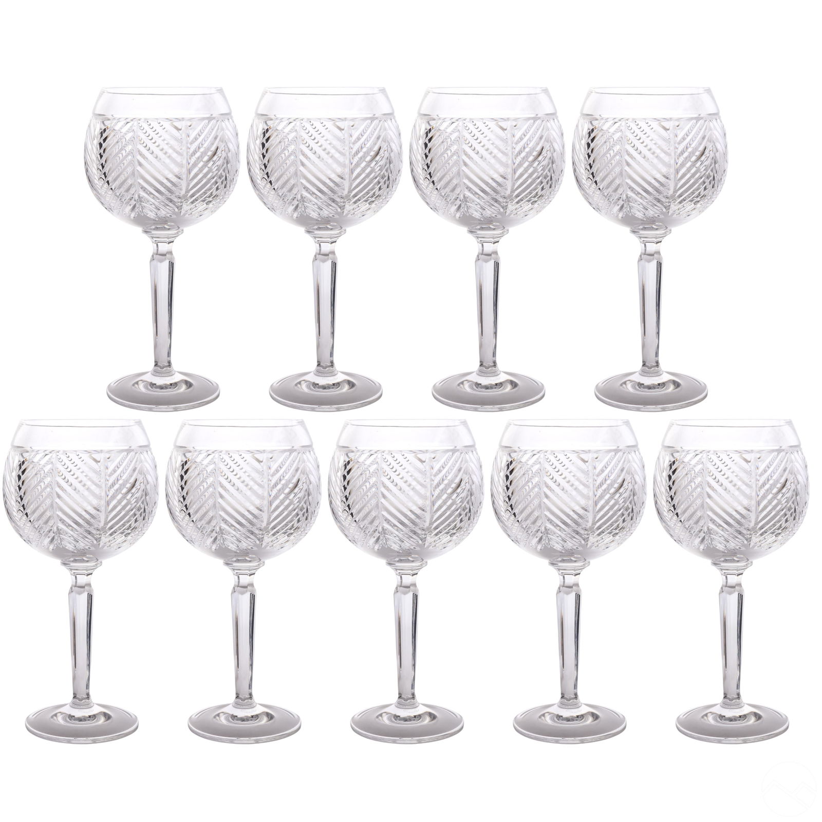 Ralph Lauren Herringbone Birdbath Goblet 9pc SET (1 of 4)