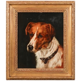 Margaret Hicks 1923-2006 Dog Portrait Oil Painting