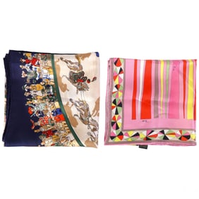 Emilio Pucci and Hermes Paris Designer Scarf LOT
