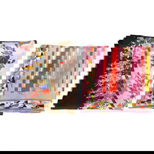 Emilio Pucci and Hermes Paris Designer Scarf LOT: Lot of two luxury designer silk scarves by Emilio Pucci and Hermes Paris. Includes one 16 x 16 inch Emilio Pucci scarf featuring a bold geometric pattern in pink, red, yellow, green, and black tones,