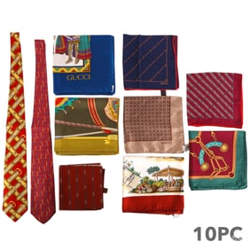 Gucci Vintage Pocket Squares Scarves and Ties LOT