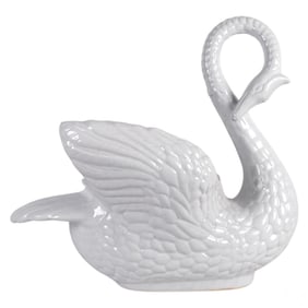 Hollywood Regency Italian Terracotta Swan Planter