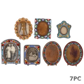 Italian Micromosaic Miniature Photo Frame 7pc LOT