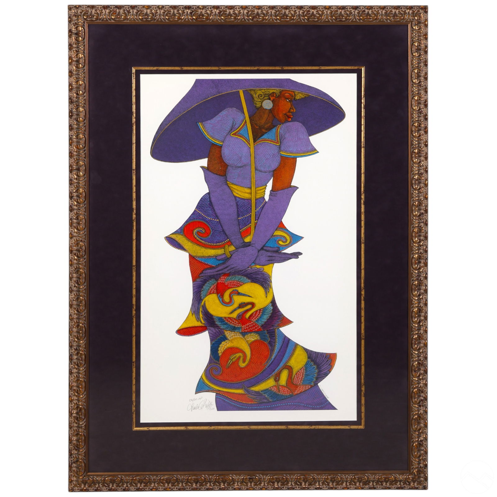 Charles Bibbs b.1948 Purple Umbrella Litho SIGNED (1 of 7)