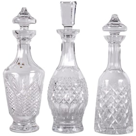 Waterford Crystal Whiskey Wine Bar Decanters LOT
