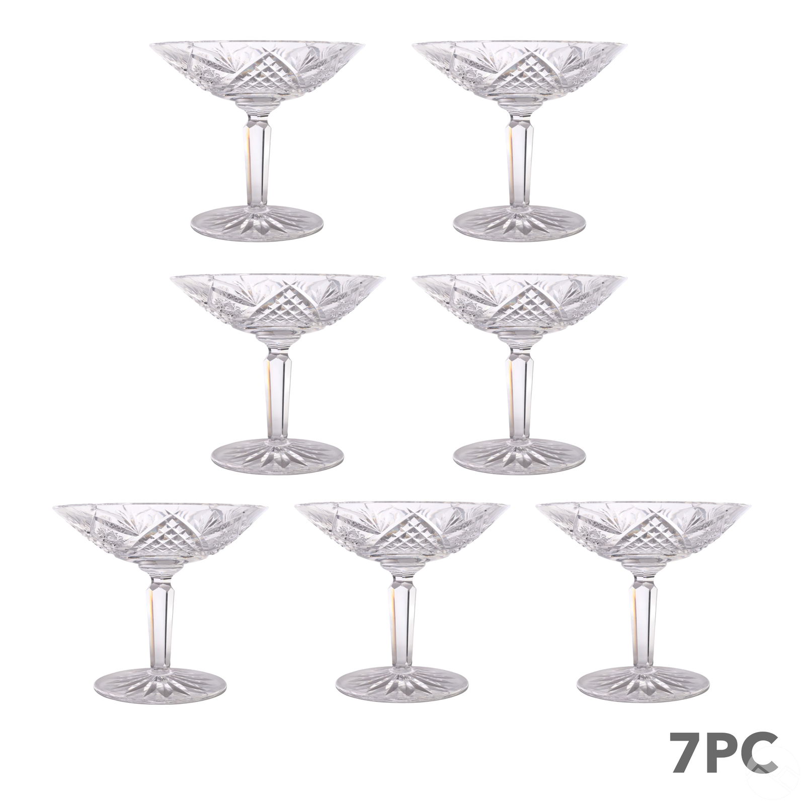 Waterford Crystal Dunmore Hobstar Compote 7pc. SET (1 of 5)