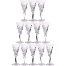 Waterford Crystal Mooncoin Fluted Champagne 12pc