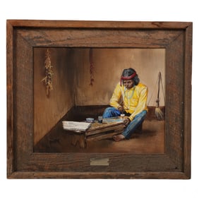 Cameron Blagg 20th Native American Figure Painting