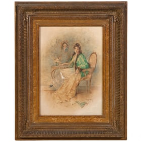 Edward Percy Moran 1862-1935 Watercolor Painting