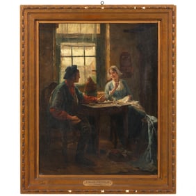 Edward Antoon Portielje 1861-1949 Genre Painting