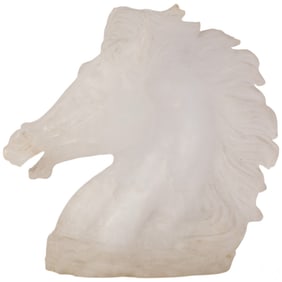 Natural Carved Hardstone Horse Head Bust Sculpture