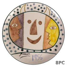 Picasso Ceramic Two Faces LE Charger Plate 8pc SET