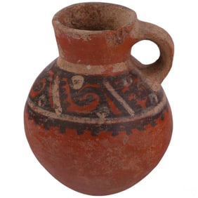 Polychrome Terracotta Vessel with Scroll Motifs