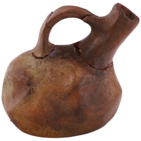 Handled Stirrup Spout Pre-Columbian Style Vessel