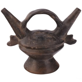 Moche Style Zoomorphic Stirrup Multi Spout Vessel