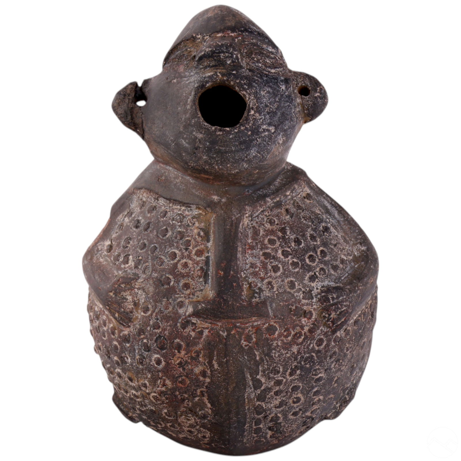 Pre-Columbian Style Figural Punctate Clay Vessel (1 of 7)