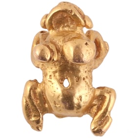 69% Gold Pre-Columbian Style Frog Pendant 3.2 gr.