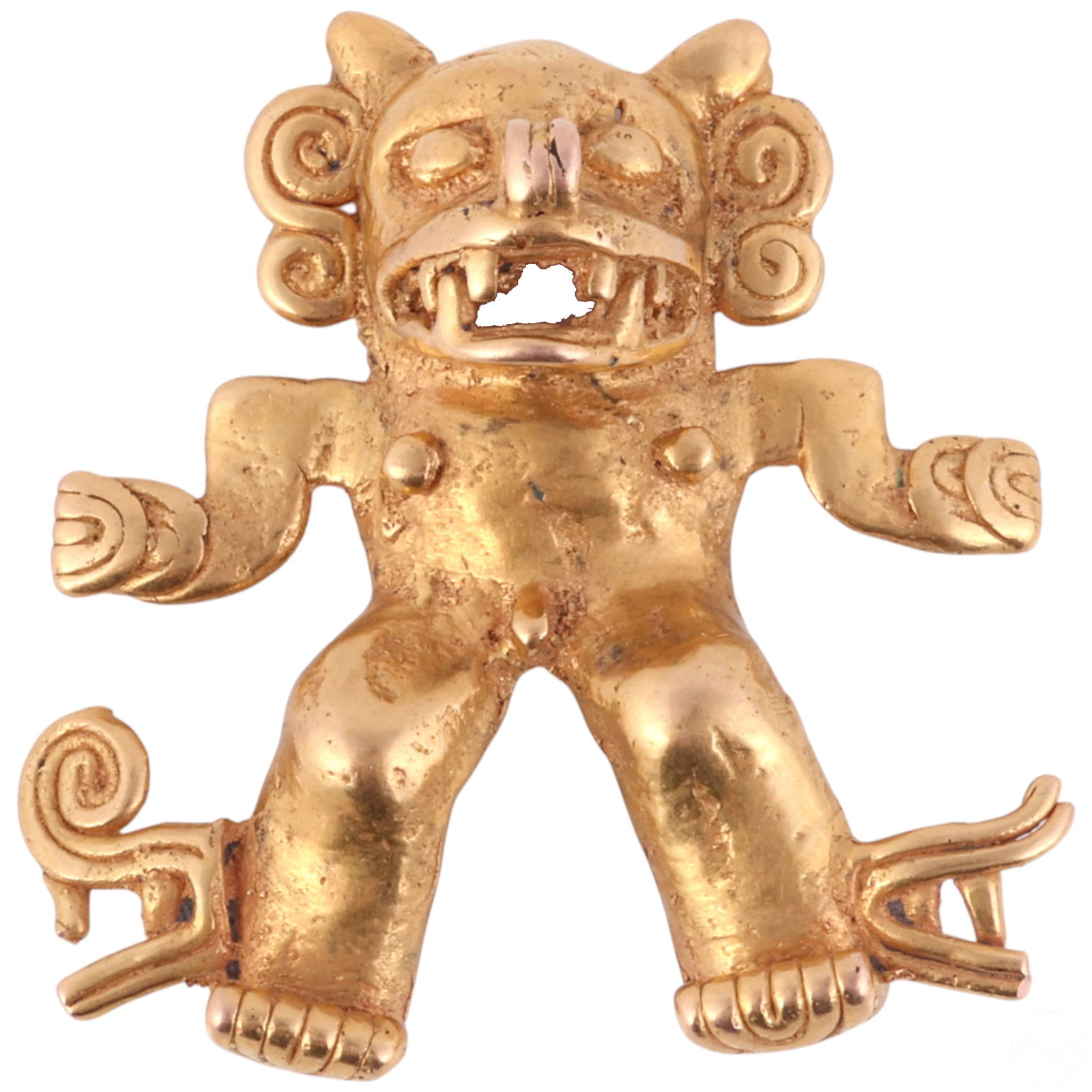 75% Gold Pre-Columbian Style Feline Warrior 21.5gr (1 of 7)