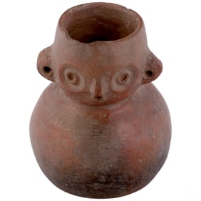 Figural Red Terracotta Pre-Columbian Style Vessel