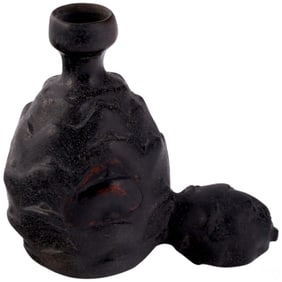 Chimu Style Blackware Ritual Vessel with Spout