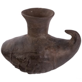 Pre-Columbian Style Clay Ceremonial Stirrup Vessel