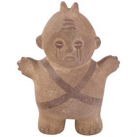 Pre-Columbian Style Anthropomorphic Clay Figurine