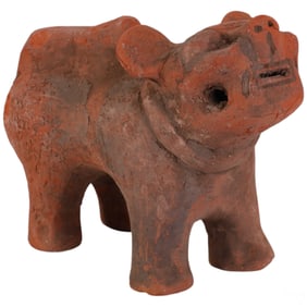 Pre-Columbian Style Terracotta Jaguar Deity Figure