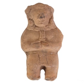 Pre-Columbian Style Red Terracotta Tribal Figure