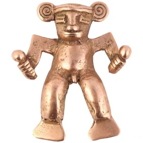 64% Gold Pre-Columbian Style Warrior Pendant 12.1g