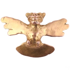 53% Gold Pre-Columbian Style Bat Pendant 6.9 grams