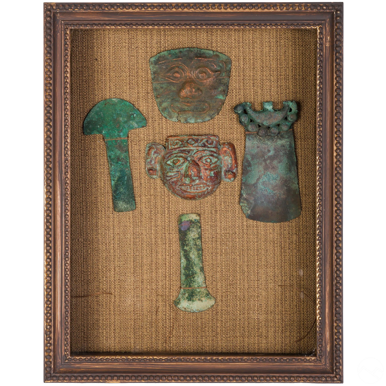 Peruvian Copper Mask & Ceremonial Tools (5pc) LOT (1 of 7)