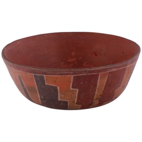 Terracotta Geometric Clay Pre-Columbian Style Bowl