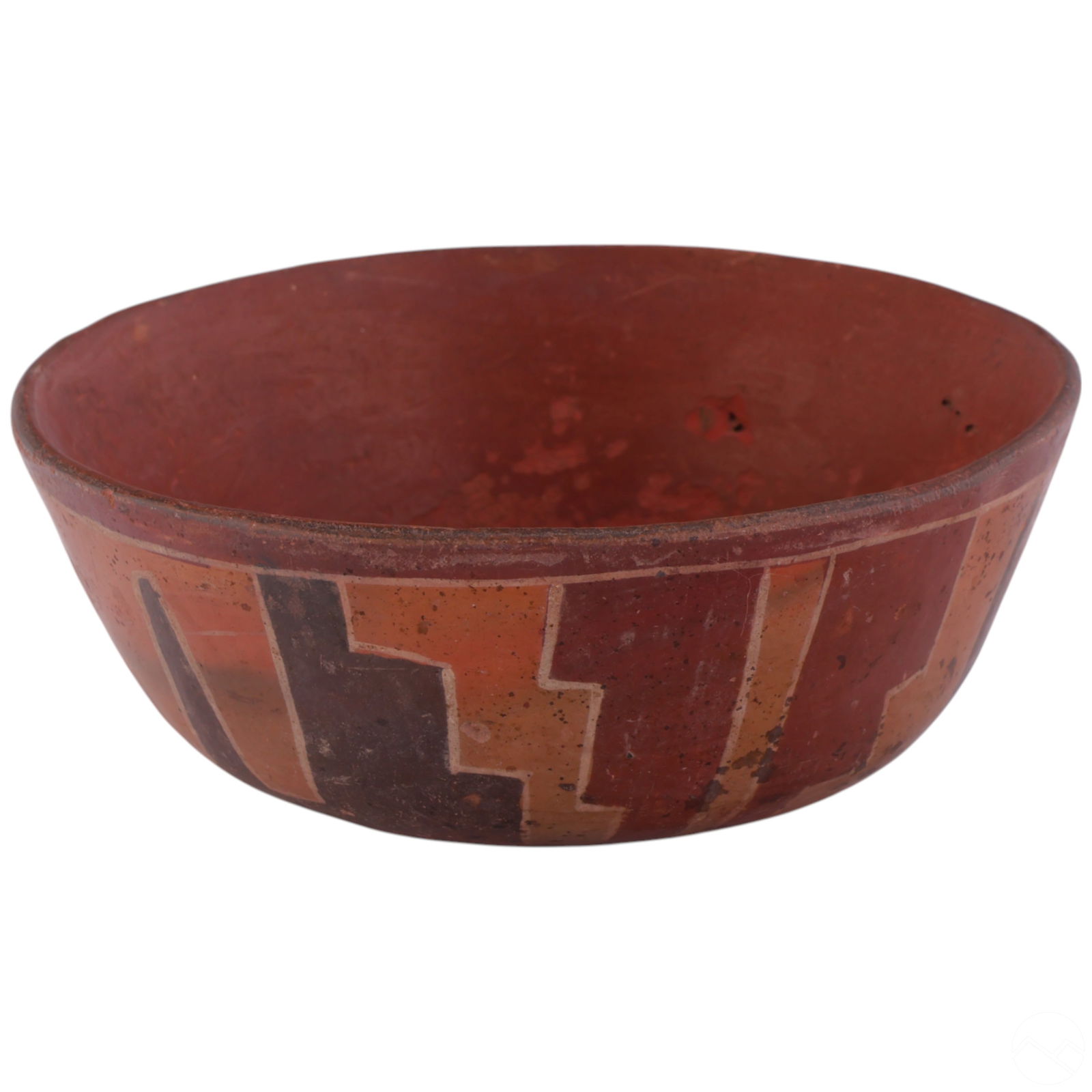 Terracotta Geometric Clay Pre-Columbian Style Bowl (1 of 5)