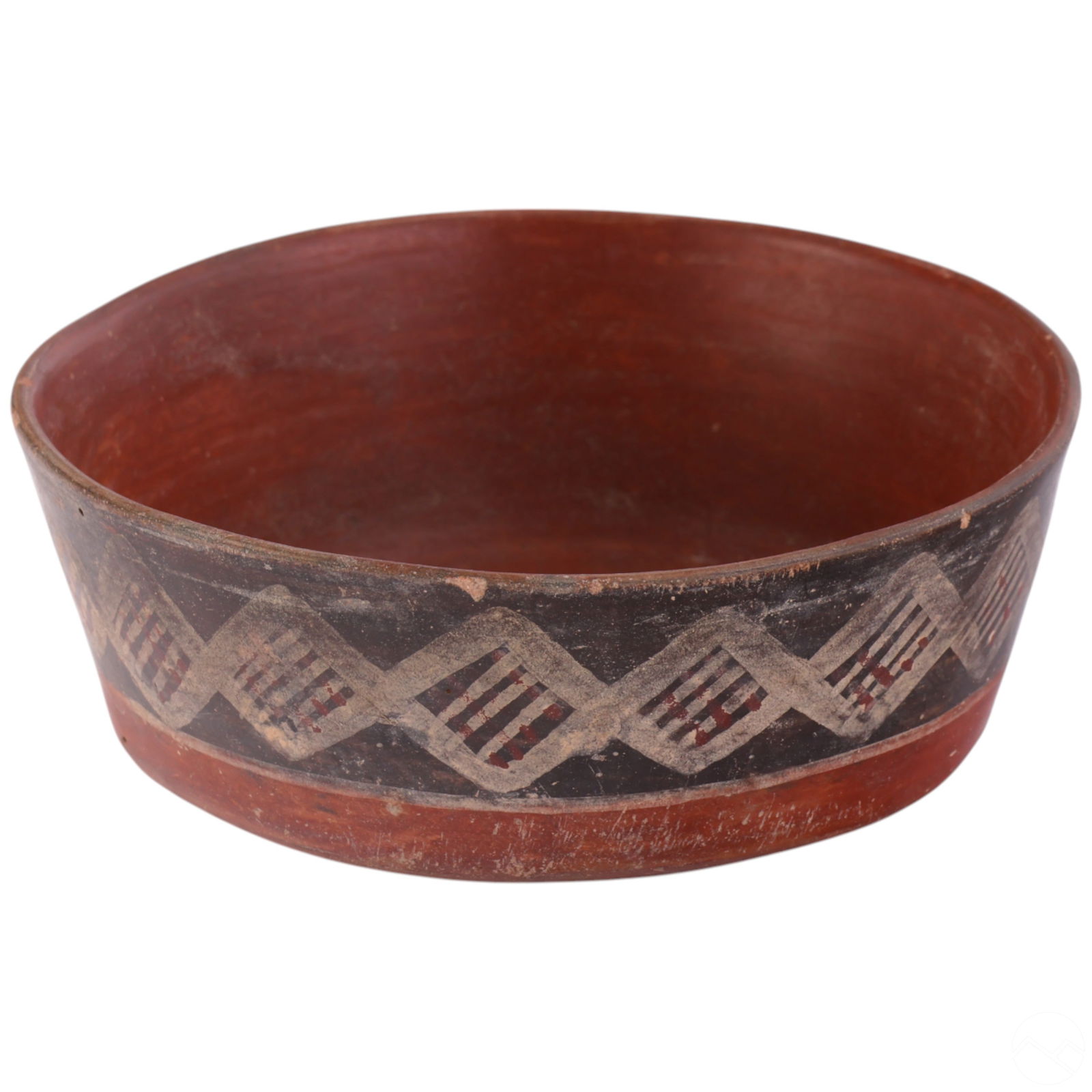 Polychrome Geometric Clay Pre-Columbian Style Bowl (1 of 6)