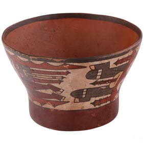 Nazca Style Polychrome Terracotta Geometric Bowl