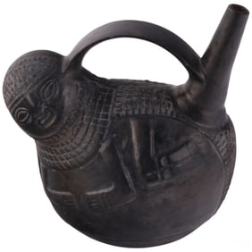 Anthropomorphic Chimu Style Stirrup Spout Vessel